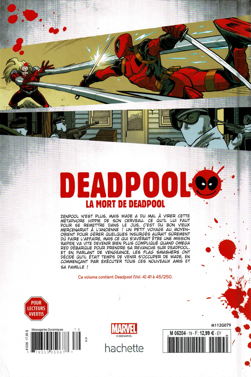 Verso de l'album Deadpool - La collection qui tue Tome 79 La mort de DEADPOOL