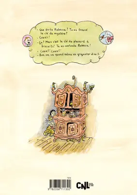 Verso de l'album Les mystères de Jeannot et Rebecca