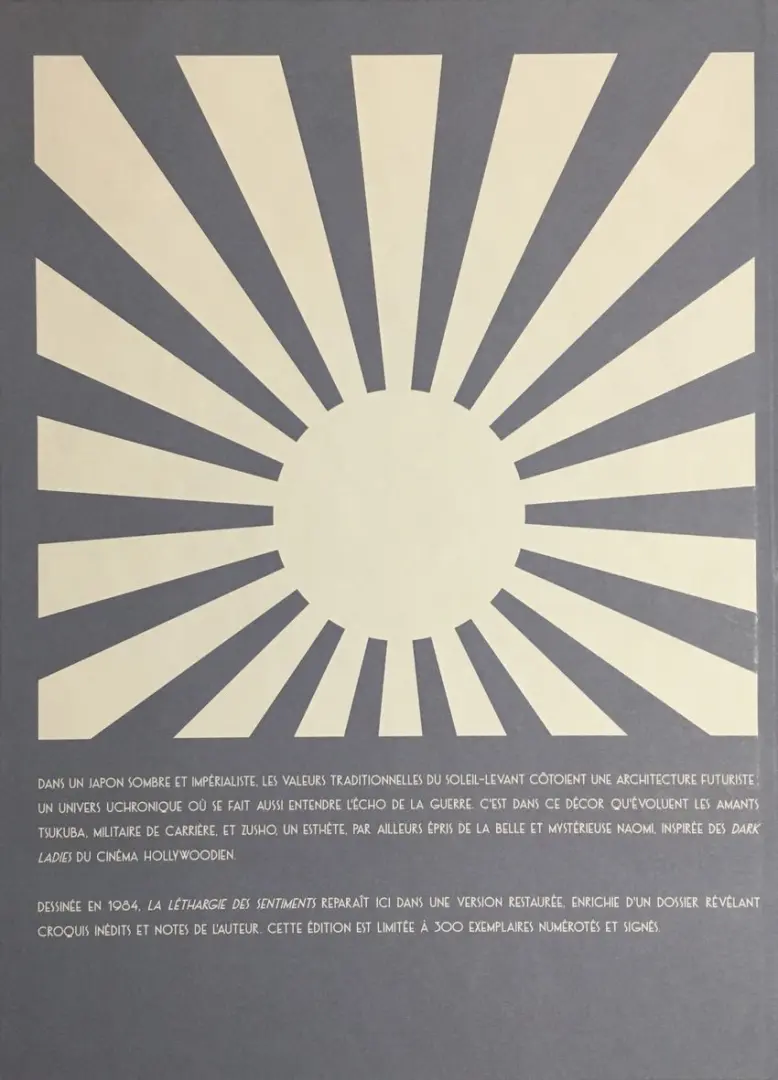 Verso de l'album La Léthargie des sentiments Tome 1 Ishiki no Kashi - La léthargie des sentiments