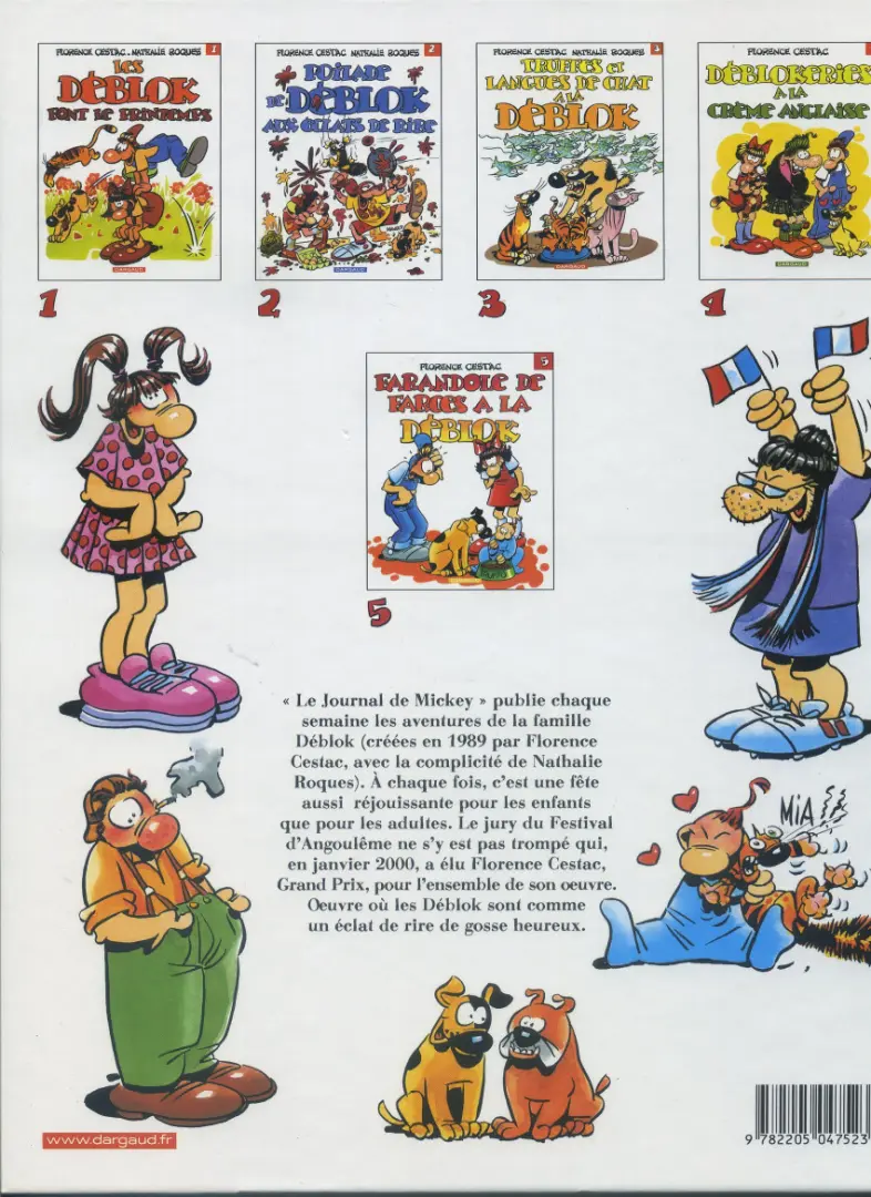 Verso de l'album Les Déblok éditions Dargaud Tome 3 Truffes et langues de chat à la Déblok