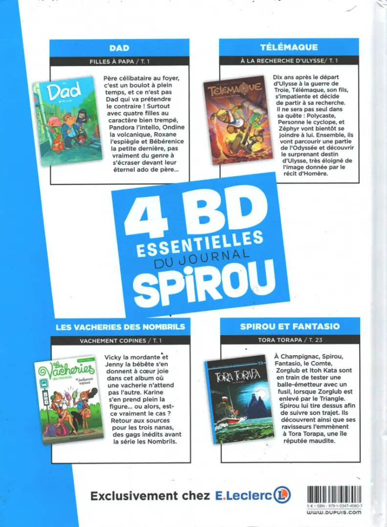 Verso de l'album 4 BD de légende 4 BD essentiels du Journal Spirou