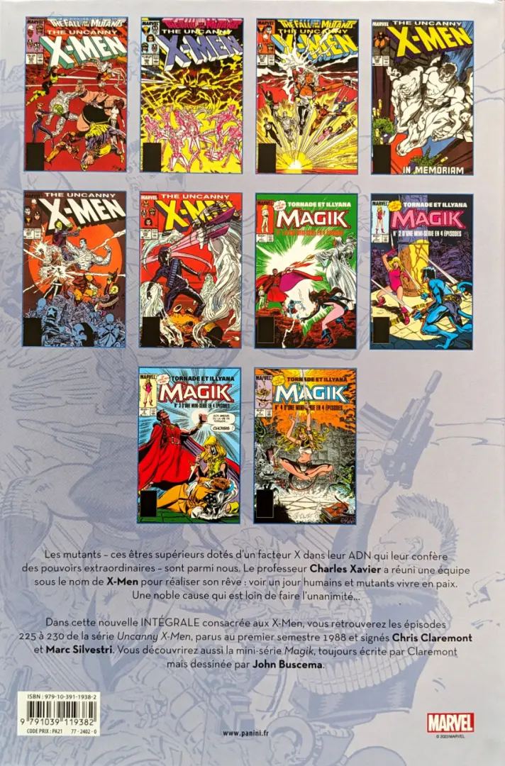 Verso de l'album X-Men L'intégrale Tome 20 1988 (I)