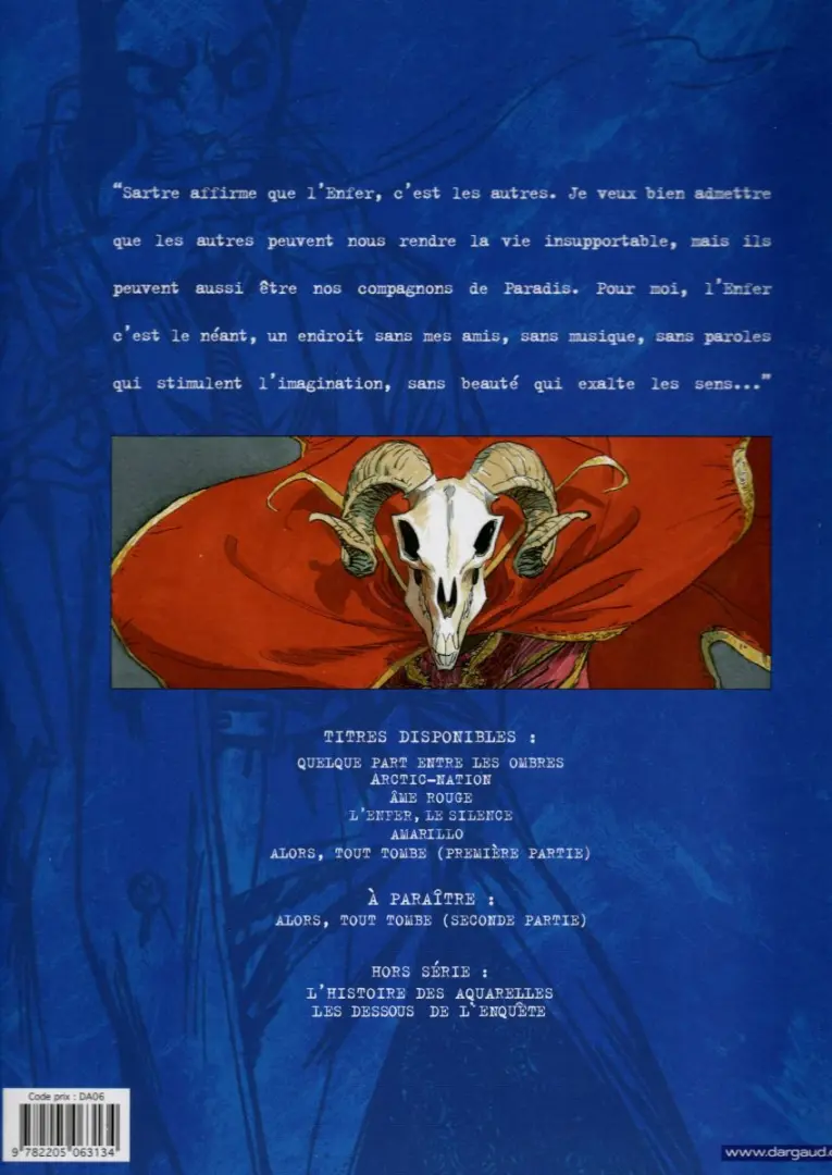 Verso de l'album Blacksad Tome 4 L'Enfer, le silence