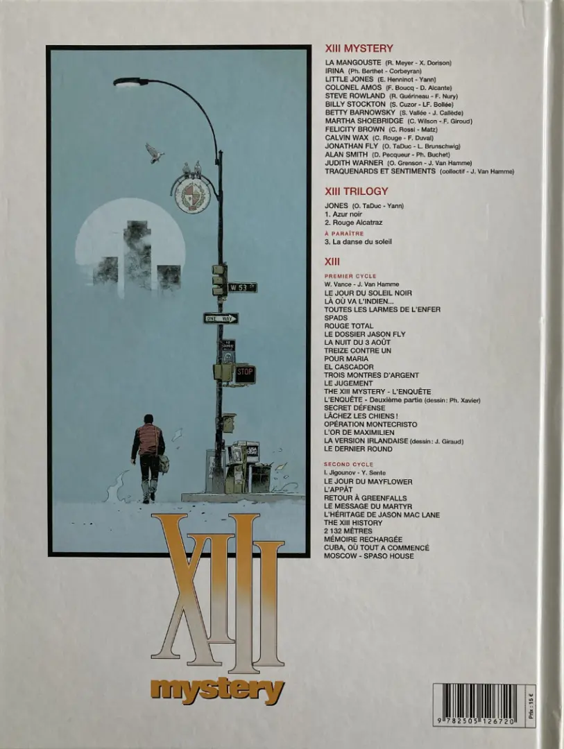 Verso de l'album XIII Mystery Tome 14 Traquenards et sentiments