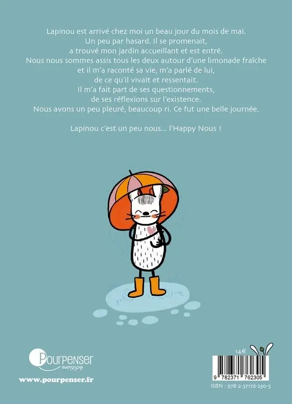 Verso de l'album Lapinou Sa vie, son oeuvre !