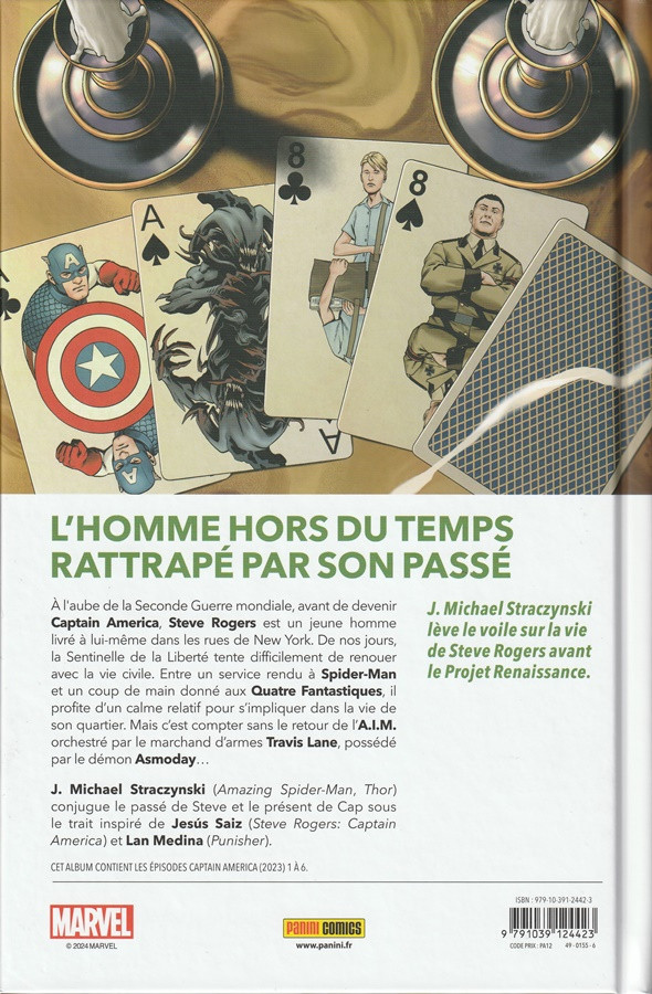 Verso de l'album Captain America 1 Les valeurs