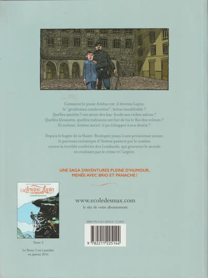 Verso de l'album Arsène Lupin - Les origines Tome 1 Les Disparus