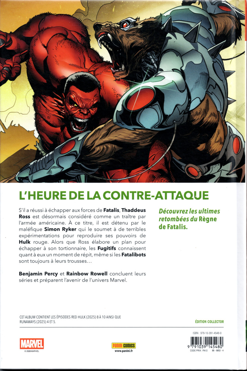 Verso de l'album Doom World - Le règne de Fatalis Volume 8/8