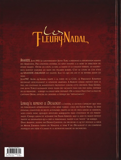 Verso de l'album Le Décalogue - Les Fleury-Nadal Tome 4 Anahide