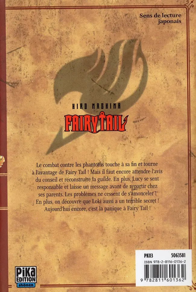 Verso de l'album Fairy Tail 9