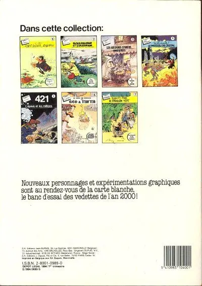 Verso de l'album Les Farfeluosités de Devos Tome 1