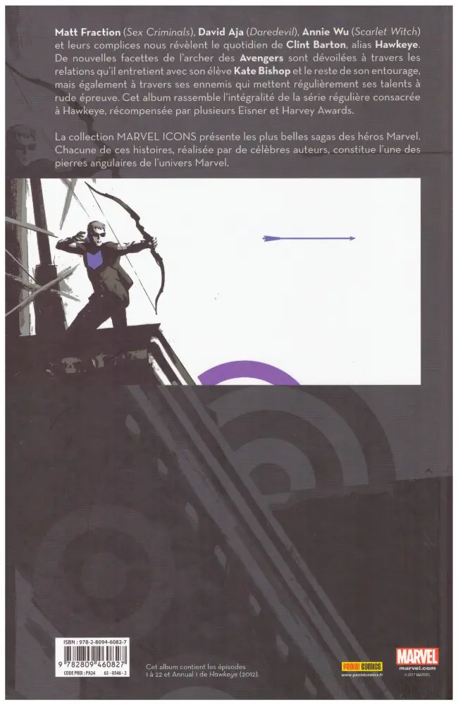 Verso de l'album Hawkeye