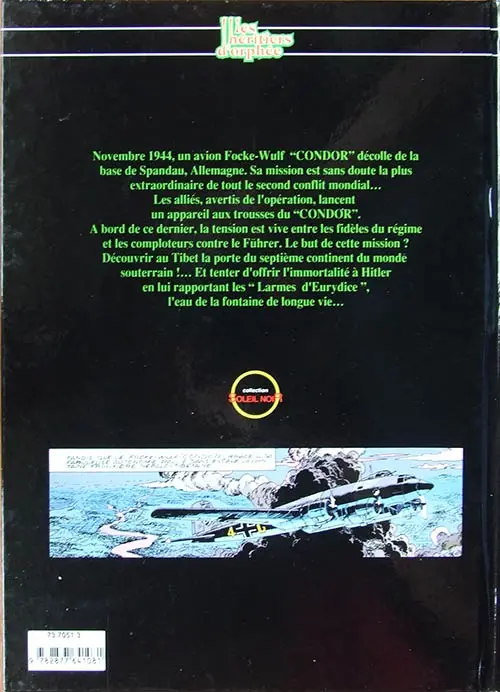 Verso de l'album Les Héritiers d'Orphée Tome 1 Le vol du condor