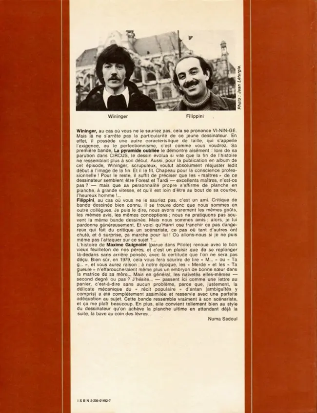 Verso de l'album Le Jardin sanglant