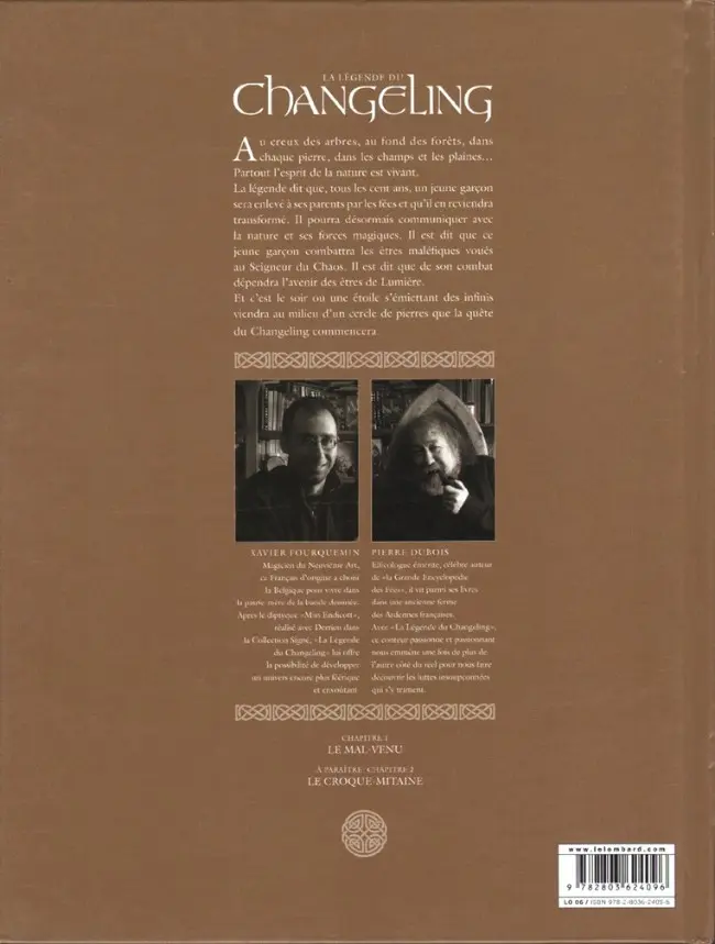 Verso de l'album La Légende du Changeling Tome 1 Le mal-venu