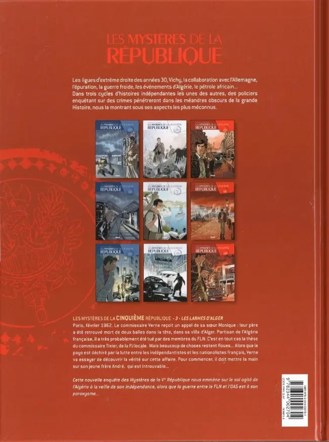Verso de l'album Les Mystères de la Cinquième République Tome 3 Les larmes d'Alger