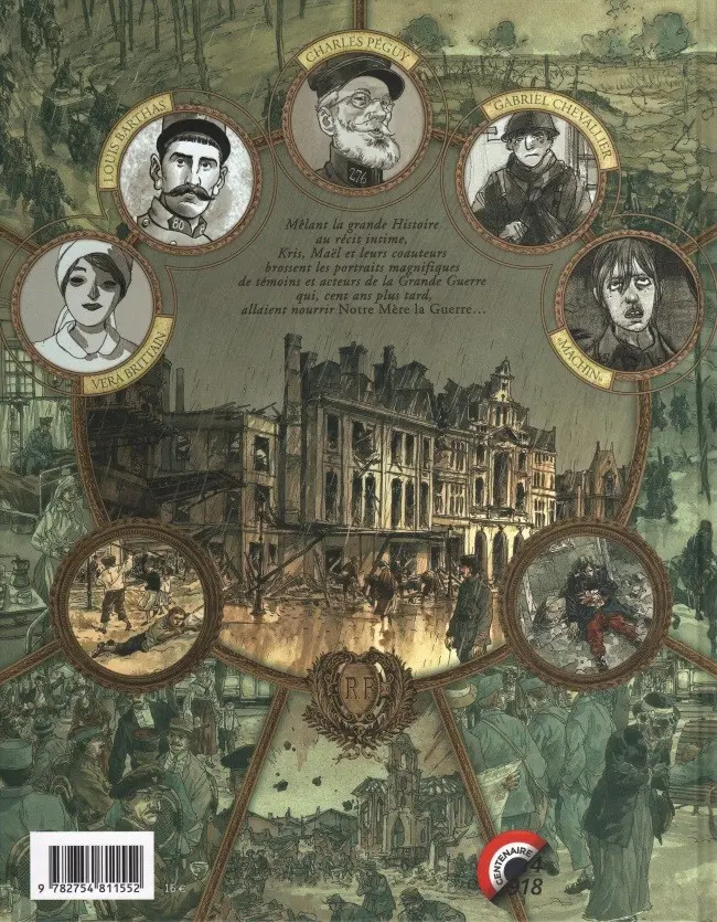 Verso de l'album Notre Mère la Guerre Chroniques