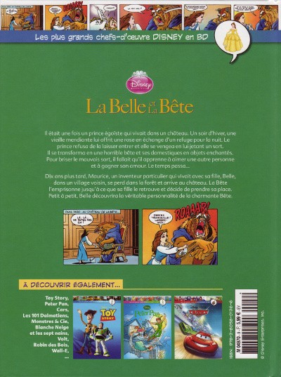 Verso de l'album Les plus grands chefs-d'œuvre Disney en BD Tome 9 Belle et la bête (La)