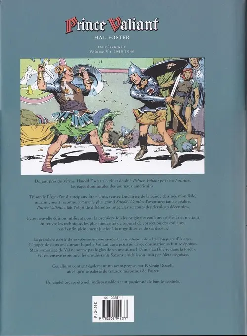 Verso de l'album Prince Valiant Soleil Volume 5 1945-1946