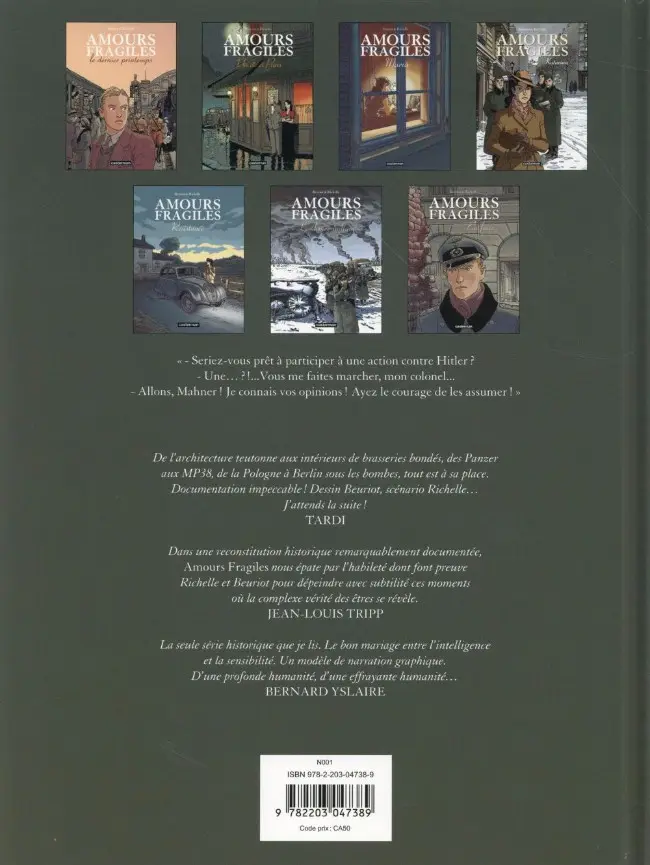 Verso de l'album Amours fragiles Tome 7 En finir...