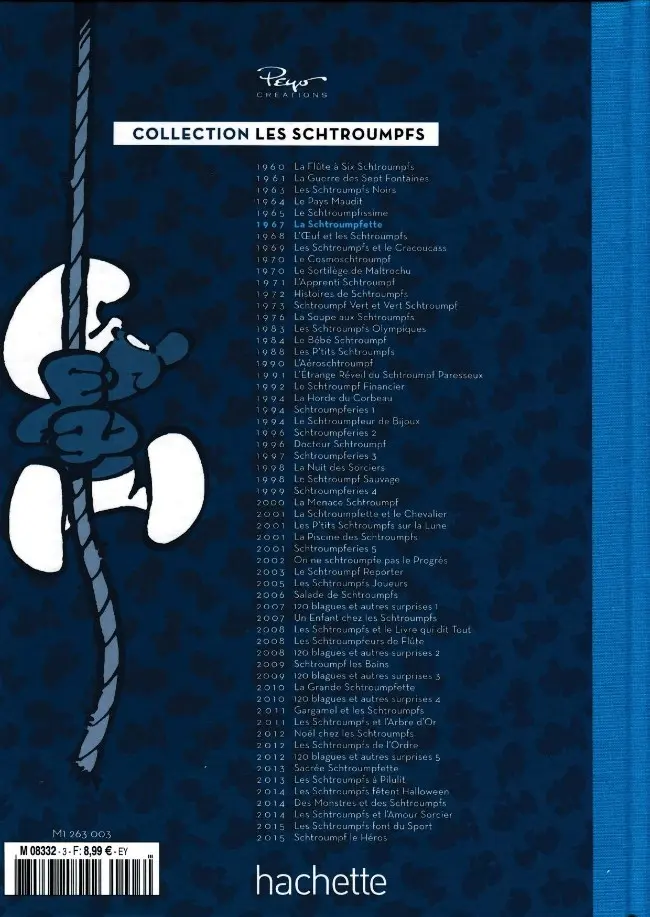 Verso de l'album Les Schtroumpfs La collection Tome 3 La Schtroumpfette