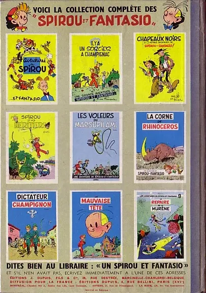 Verso de l'album Spirou et Fantasio Tome 10 Les pirates du silence