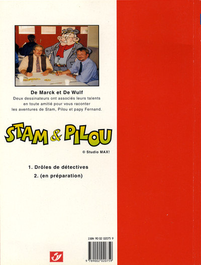 Verso de l'album Les aventures involontaires de Stam et Pilou Tome 1 Drôles de détectives