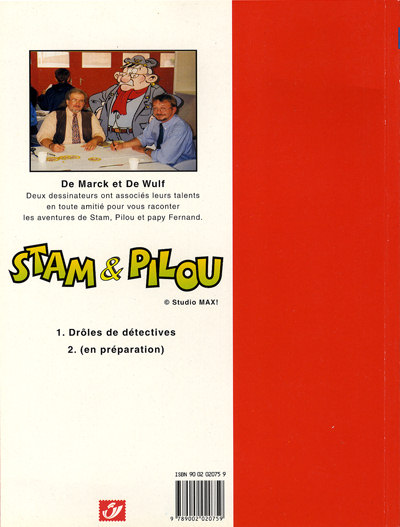 Verso de l'album Les aventures involontaires de Stam & Pilou Tome 1 Drôles de détectives