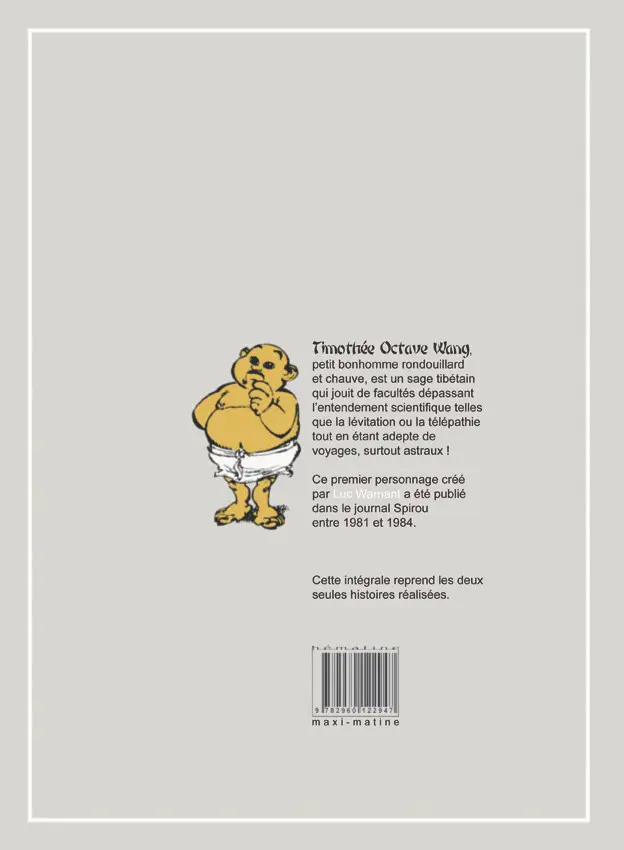 Verso de l'album Timothée Octave Wang 2