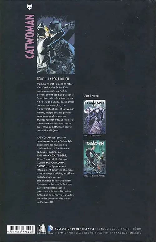 Verso de l'album Catwoman Tome 1 La règle du jeu