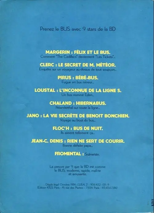 Verso de l'album Félix et le bus RBus