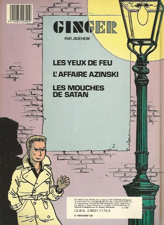 Verso de l'album Ginger Tome 6 Les mouches de Satan