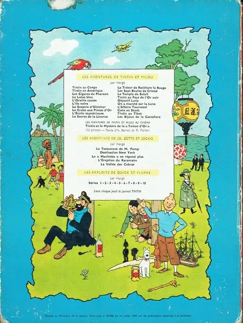 Verso de l'album Les Aventures de Jo, Zette et Jocko Tome 1 Le testament de M. Pump