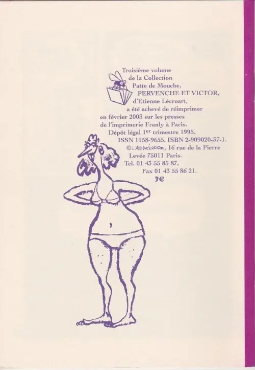 Verso de l'album Pervenche et Victor
