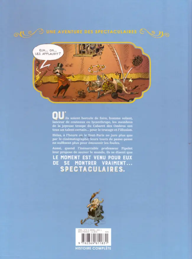 Verso de l'album Une aventure des Spectaculaires Tome 1 Le Cabaret des Ombres