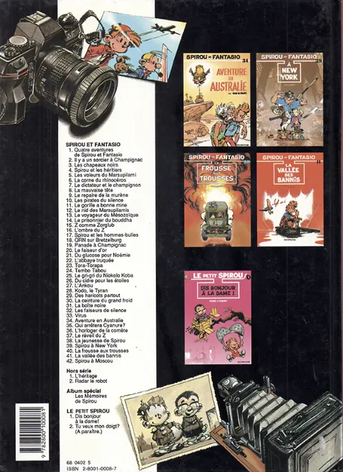 Verso de l'album Spirou et Fantasio Tome 6 La corne de rhinocéros