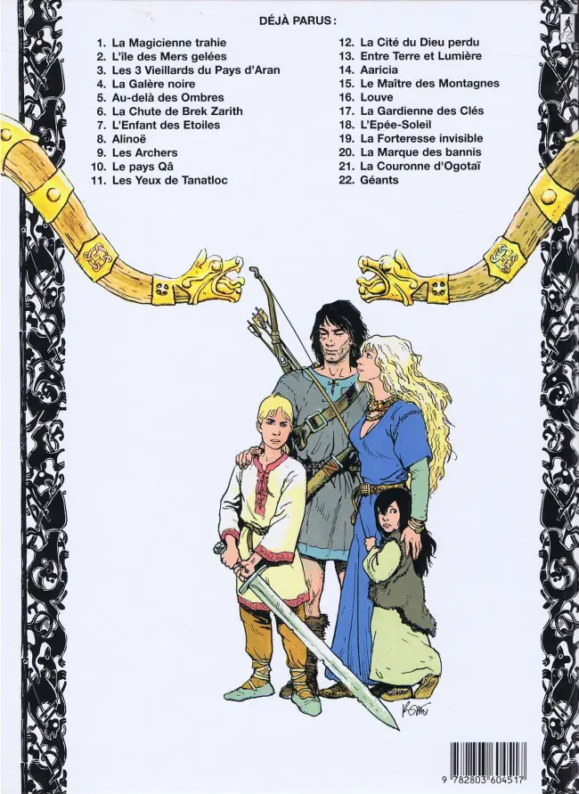 Verso de l'album Thorgal Tome 6 La chute de Brek Zarith