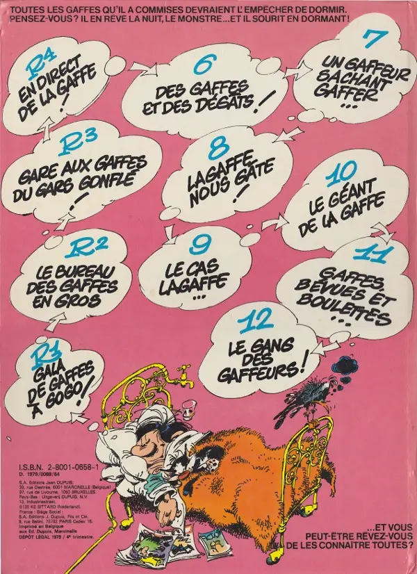 Verso de l'album Gaston Tome 13 Lagaffe mérite des baffes
