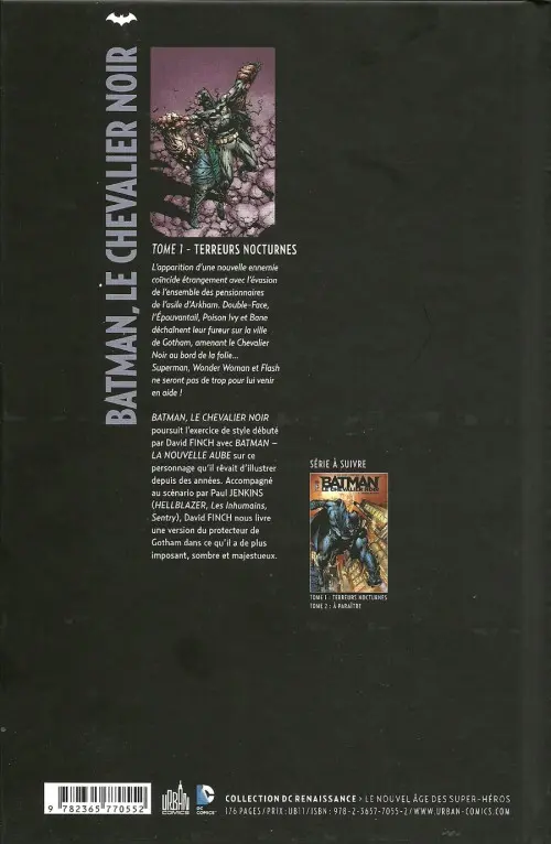 Verso de l'album Batman : Le Chevalier Noir Tome 1 Terreurs nocturnes