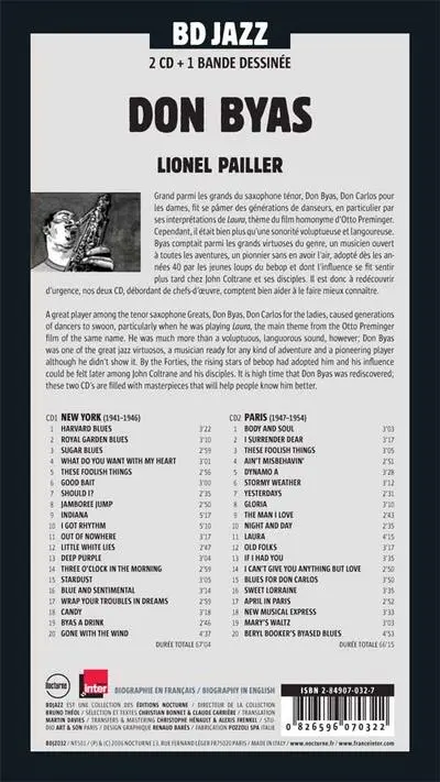 Verso de l'album BD Jazz Don Byas