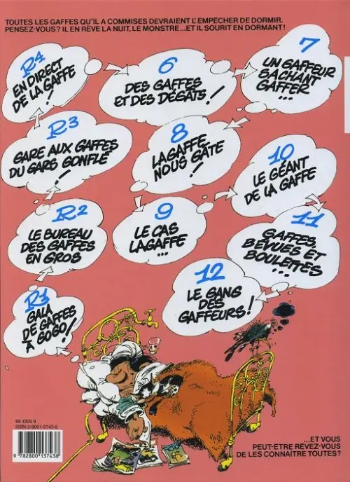 Verso de l'album Gaston Tome 13 Lagaffe mérite des baffes