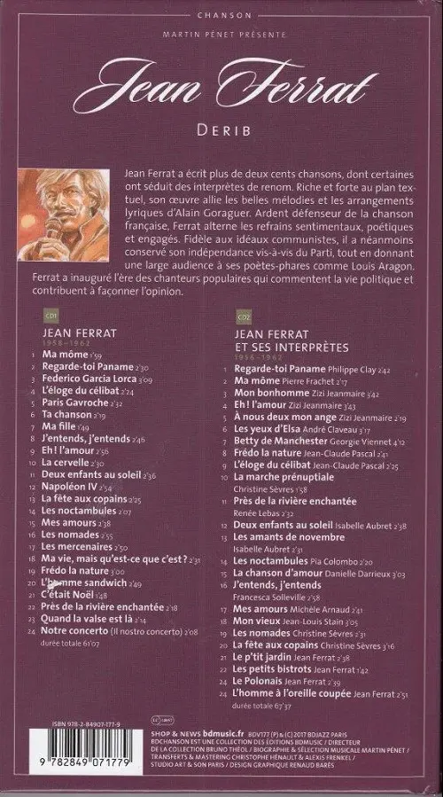 Verso de l'album BD Chanson Jean ferrat