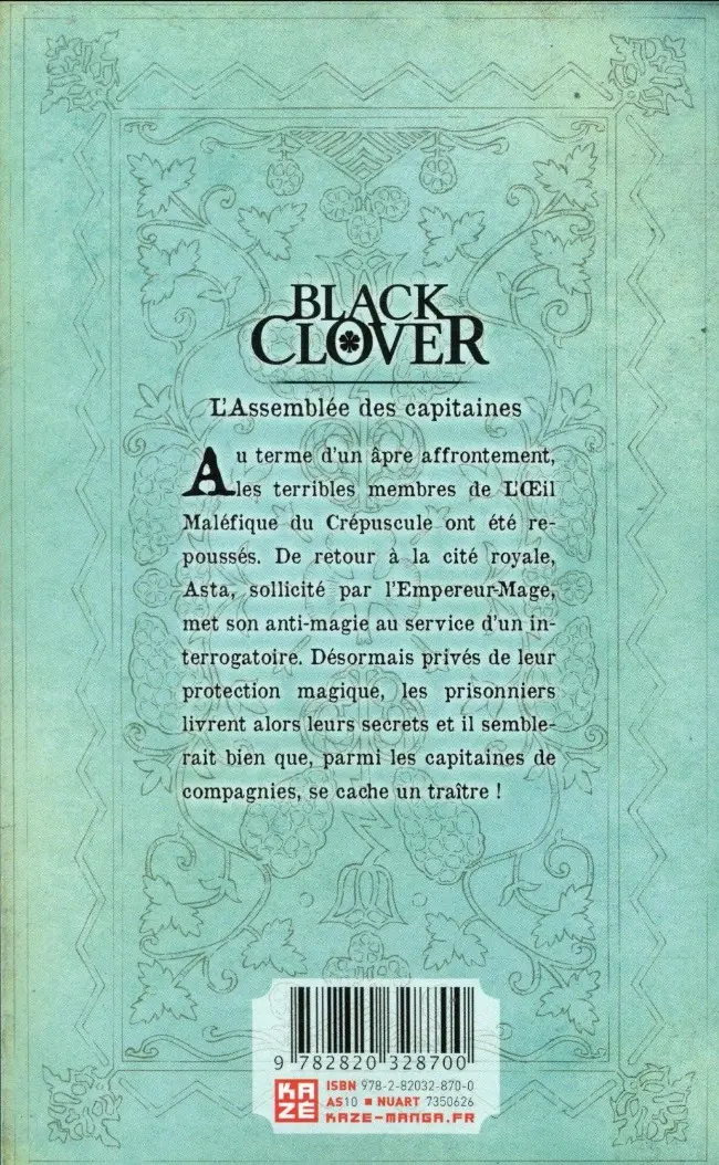 Verso de l'album Black Clover 7