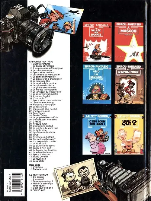 Verso de l'album Spirou et Fantasio Tome 45 Luna fatale