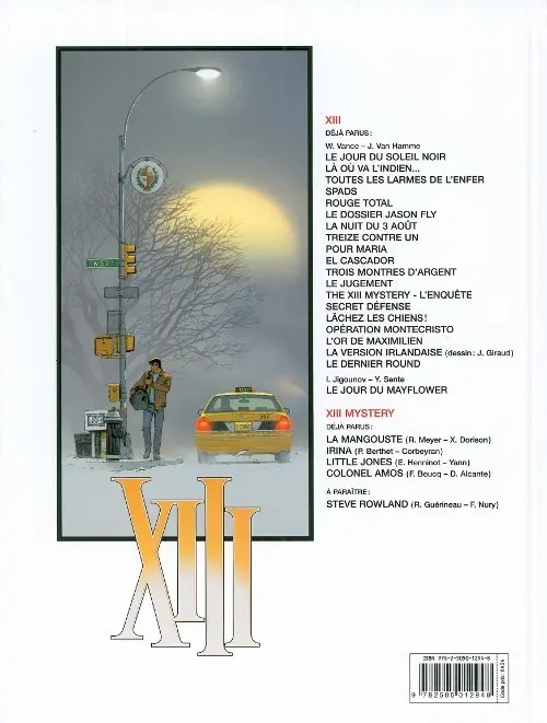 Verso de l'album XIII Tome 20 Le jour du Mayflower