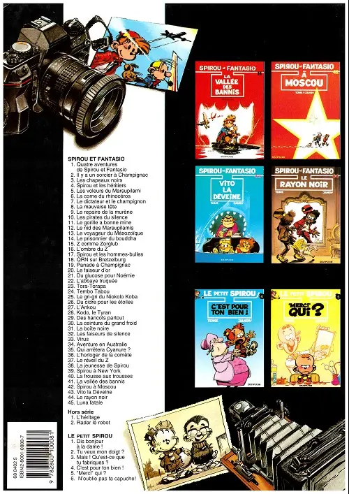 Verso de l'album Spirou et Fantasio Tome 6 La corne de rhinocéros