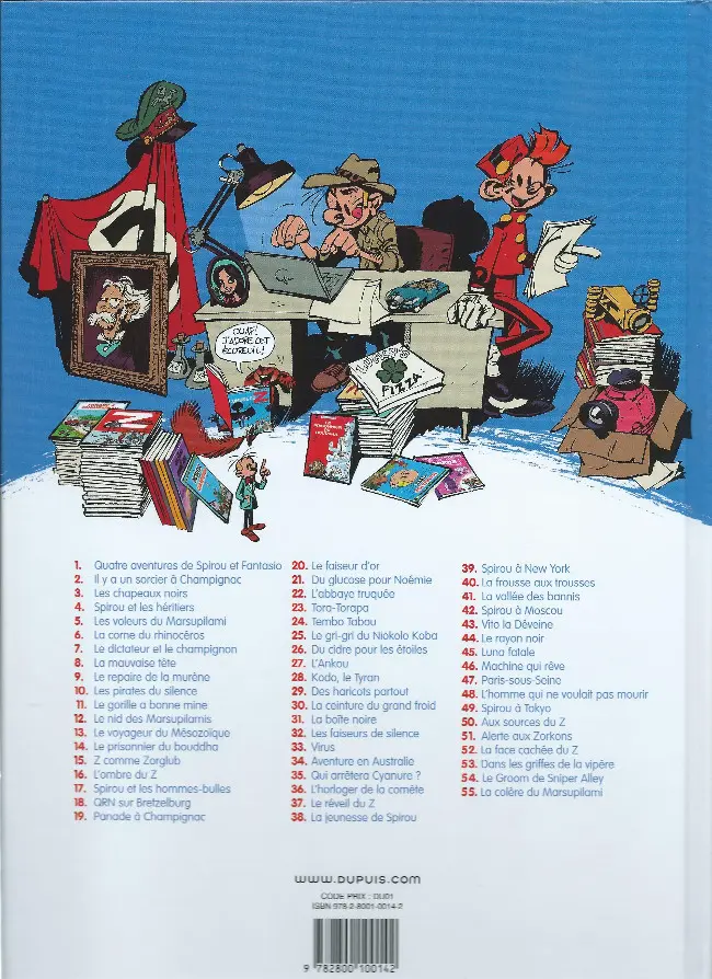 Verso de l'album Spirou et Fantasio Tome 12 Le nid des Marsupilamis