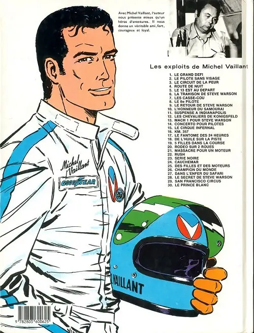 Verso de l'album Michel Vaillant Tome 16 Km. 357
