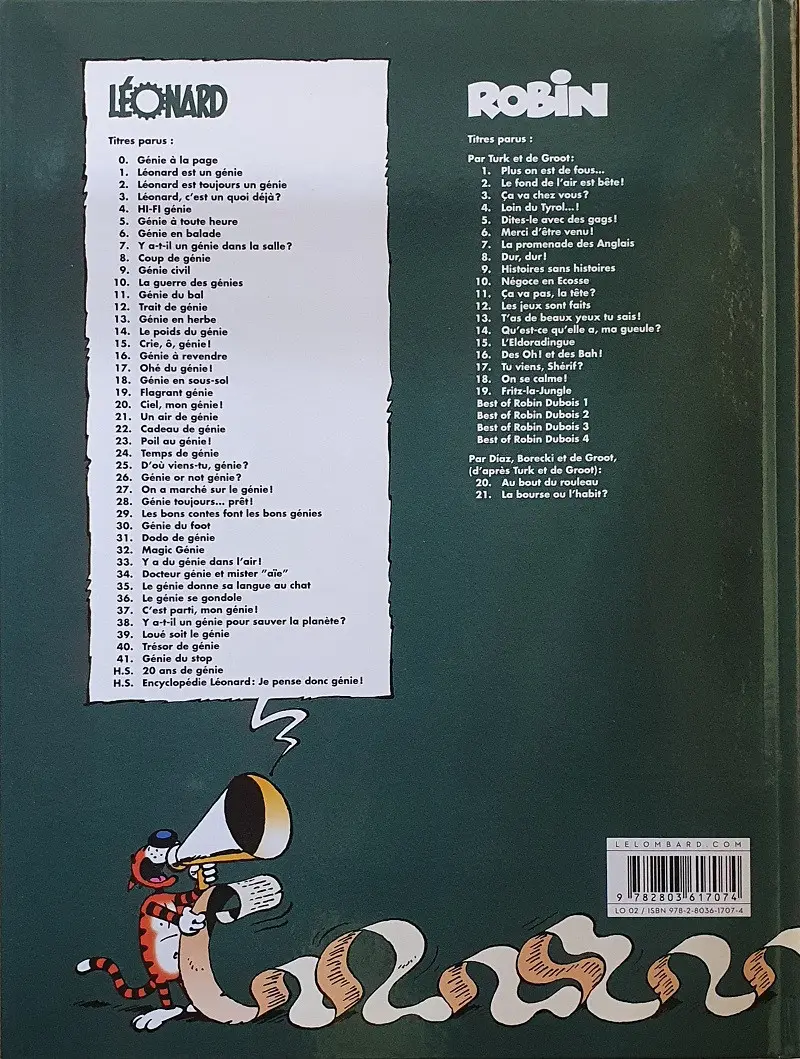 Verso de l'album Léonard Tome 9 Génie civil