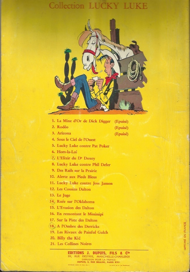 Verso de l'album Lucky Luke Tome 16 En remontant le Mississipi